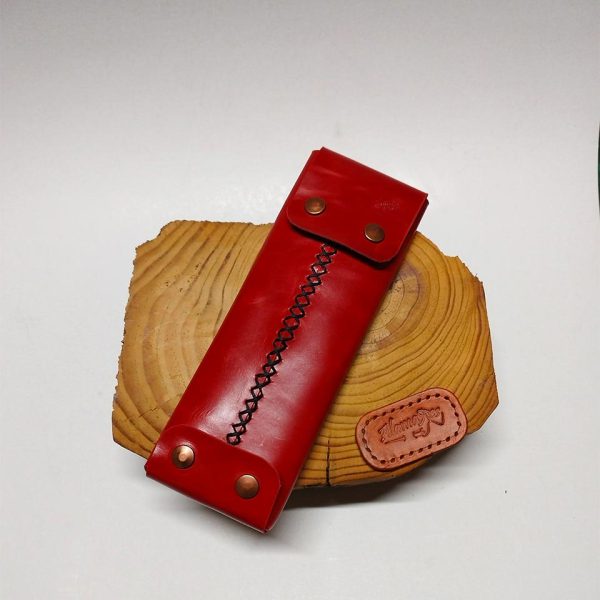 Estuche de cuero artesano rojo para comprar online